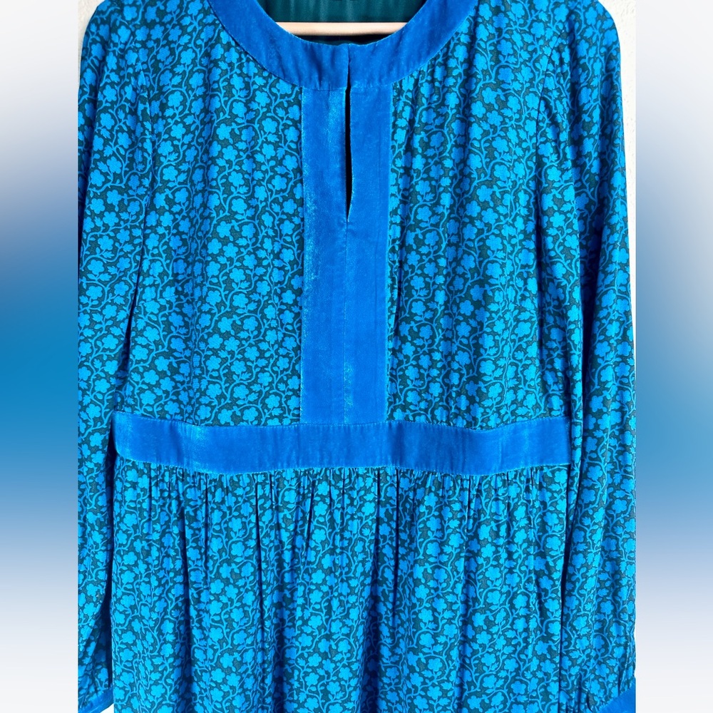 Boden Teal Floral Midi Dress - Picture 8 of 12